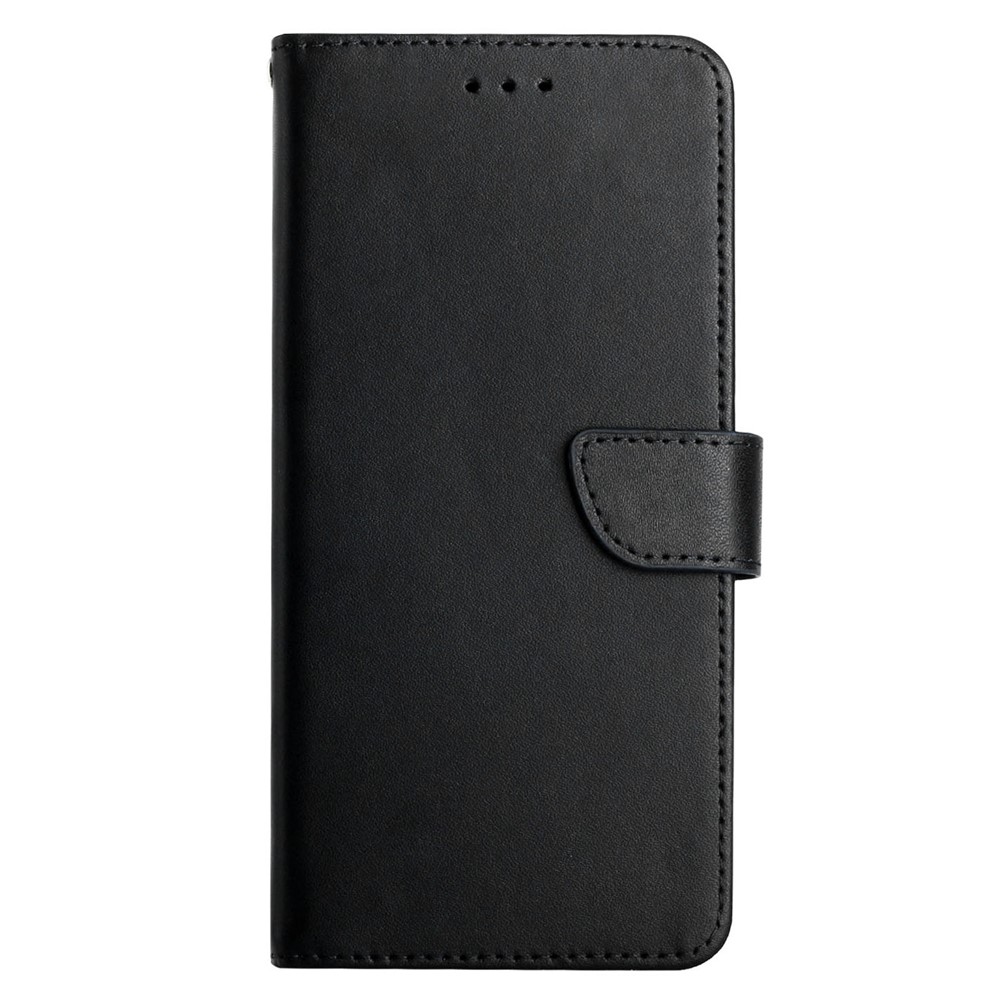 Flip Genuine Leather Nappa Texture Folio Phone Covering Phone Case Magnetic Closure Stand Wallet for ZTE Blade V30 - Black-8