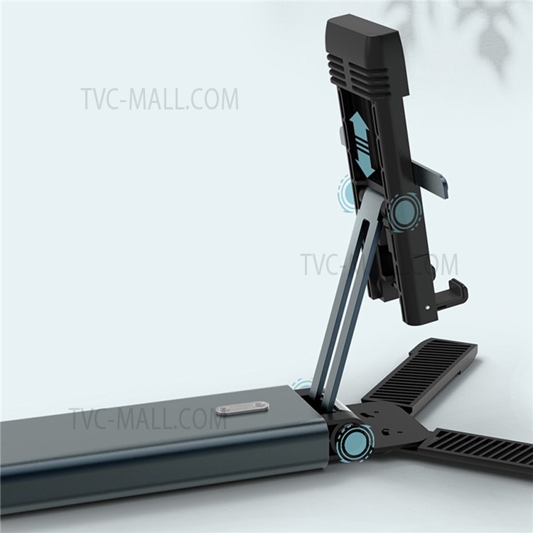 ZMZJXL05 Mini Foldable Aluminum Alloy Desktop Telescopic Mobile Phone Tablet Holder Adjustable Stand Bracket - White-5