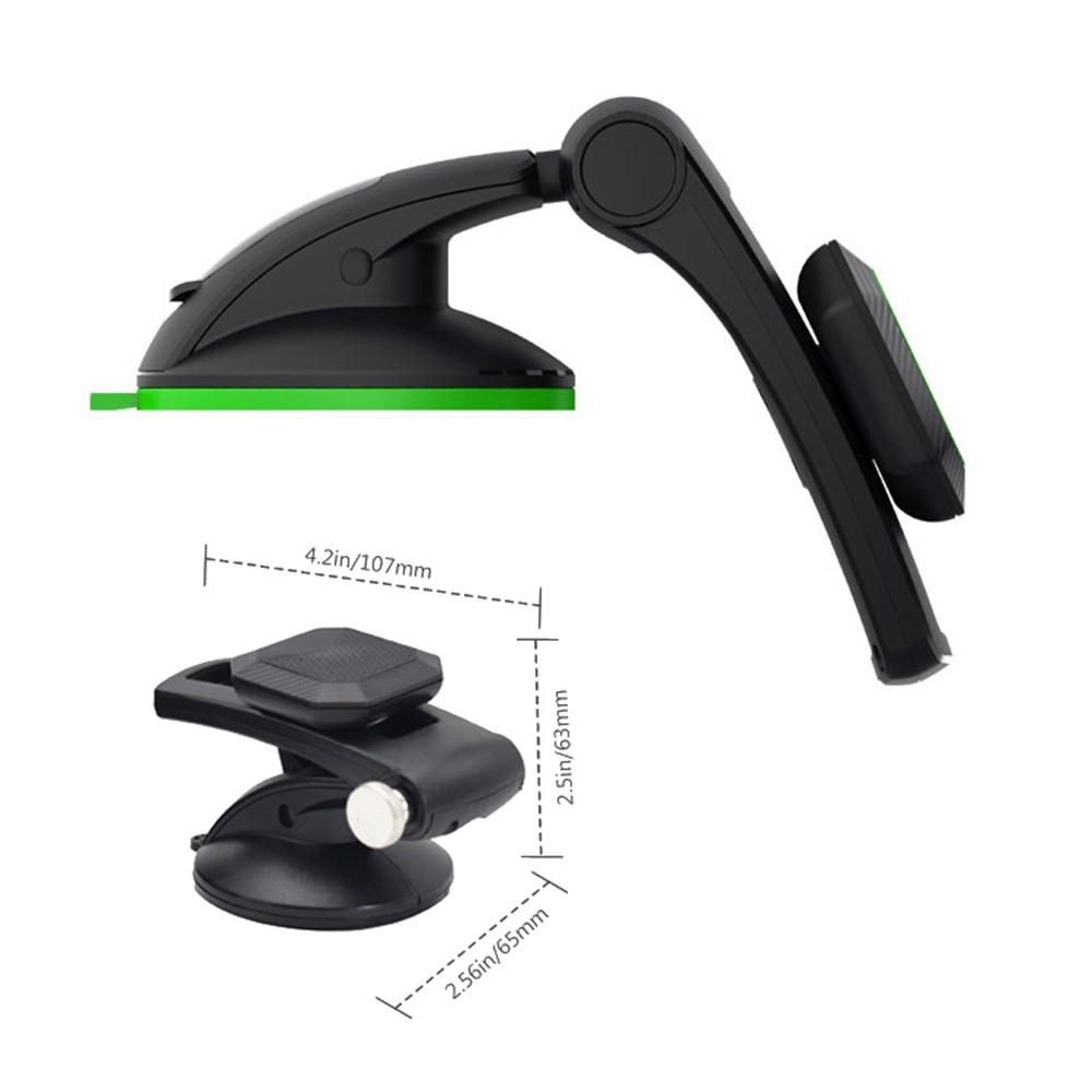 K1 Magnetic Car Dashboard Windshield Phone Holder Stand 360 Degrees Rotating Phone Mount Bracket - Black-9