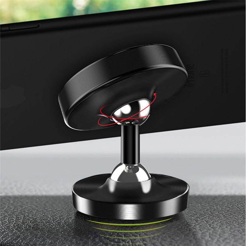 DW-55 Frosted Magnetic Car Dashboard Phone Holder Stand 360 Degrees Rotating Metal Phone Bracket - Black-4