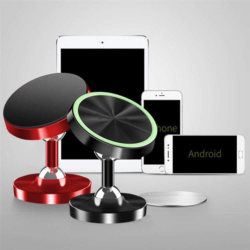 DW-55 Luminous Magnetic Car Dashboard Phone Holder 360 Degrees Rotating Metal Cell Phone Stand Bracket - Red-7