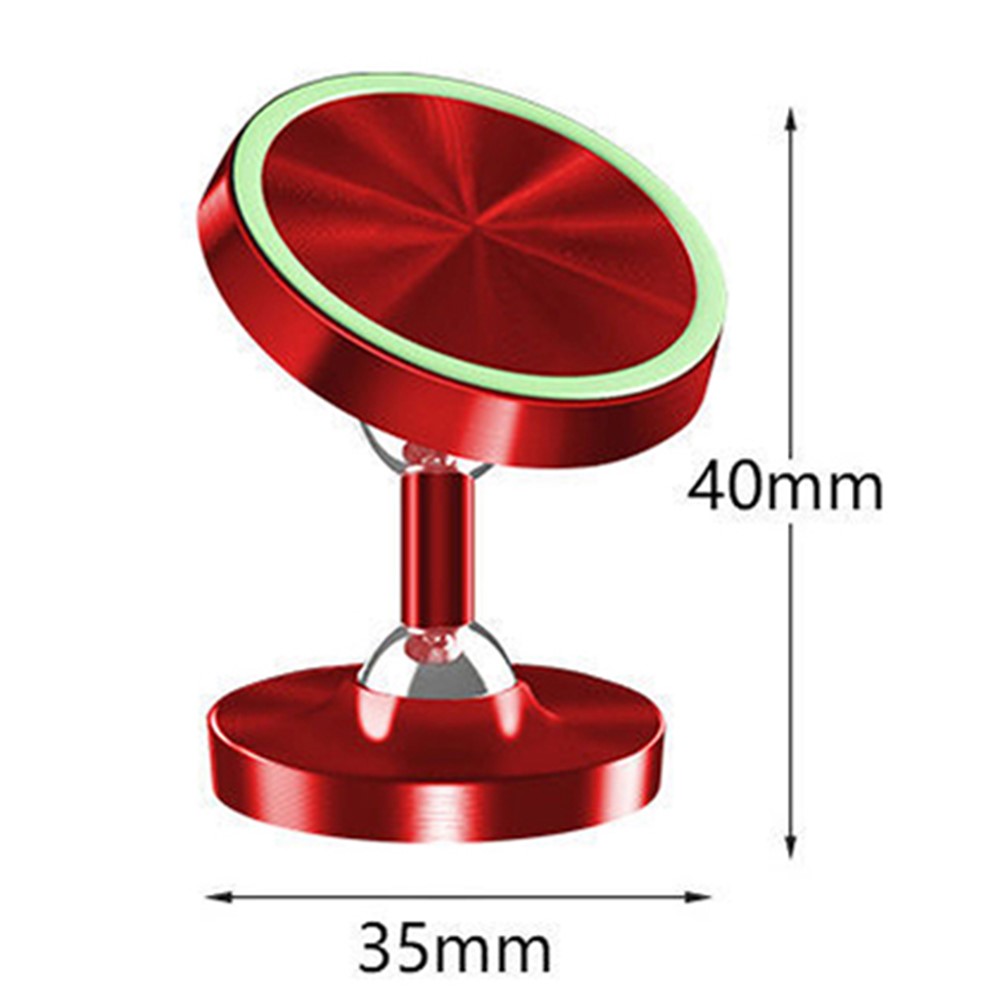 DW-55 Luminous Magnetic Car Dashboard Phone Holder 360 Degrees Rotating Metal Cell Phone Stand Bracket - Red-8