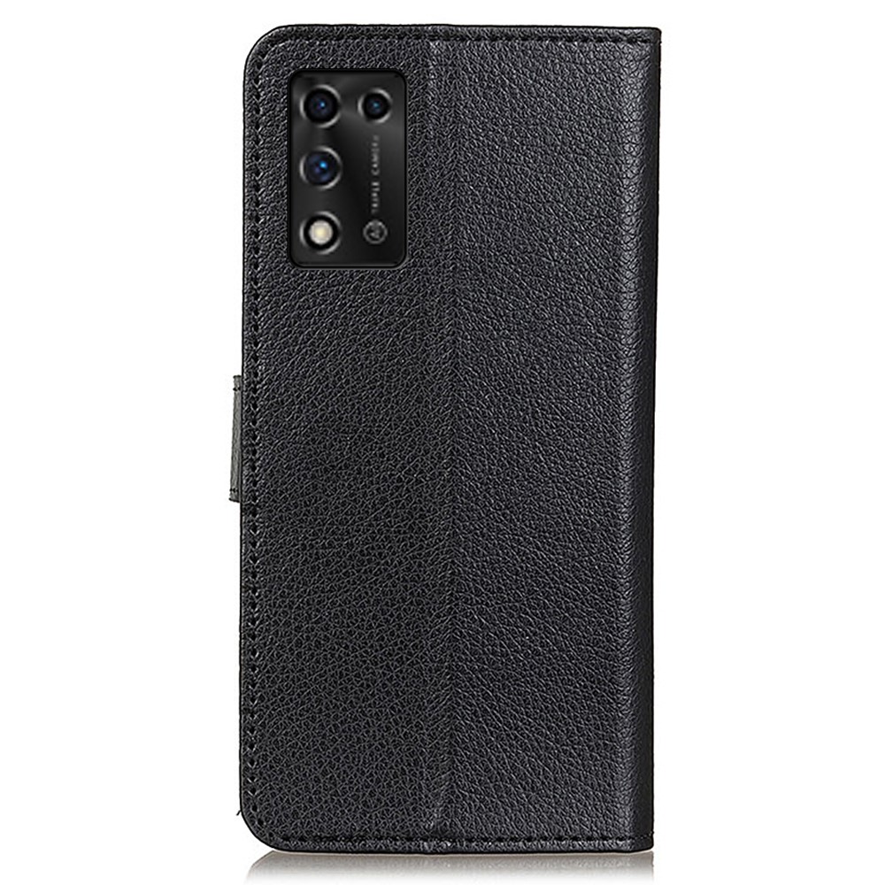 Litchi Texture PU Leather Shell Phone Cover Wallet Foldable Stand Phone Case for ZTE Libero 5G II 5G - Black-3