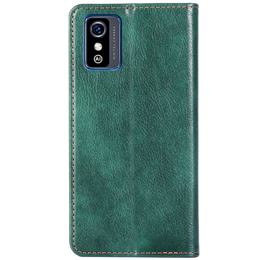 Auto Magnetic Closed Protective PU Leather Folio Flip Cover Shockproof TPU Wallet Stand Phone Case for ZTE Blade L9 - Green-3