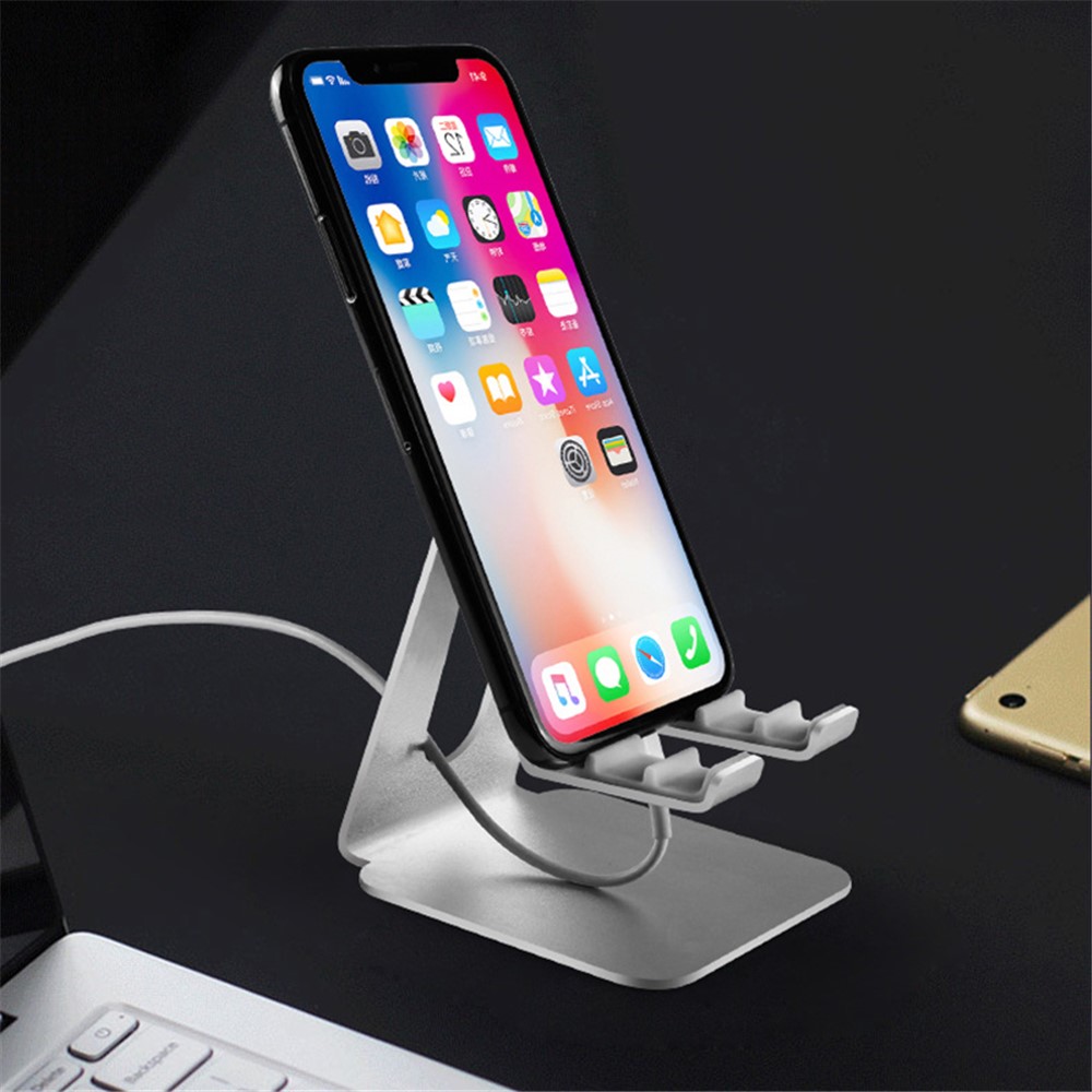 MT-610 Universal Mobile Phone Tablet Holder Aluminum Alloy Desktop Cellphone Bracket Stand - Black-3