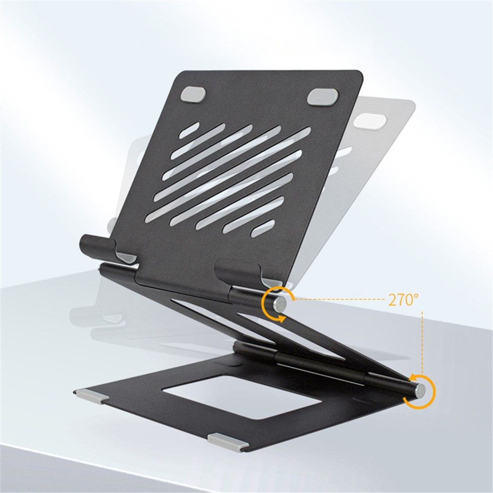 A37 Laptop Stand Metal Ergonomic Foldable Computer Stand Riser Holder Notebook Stand - Silver-5