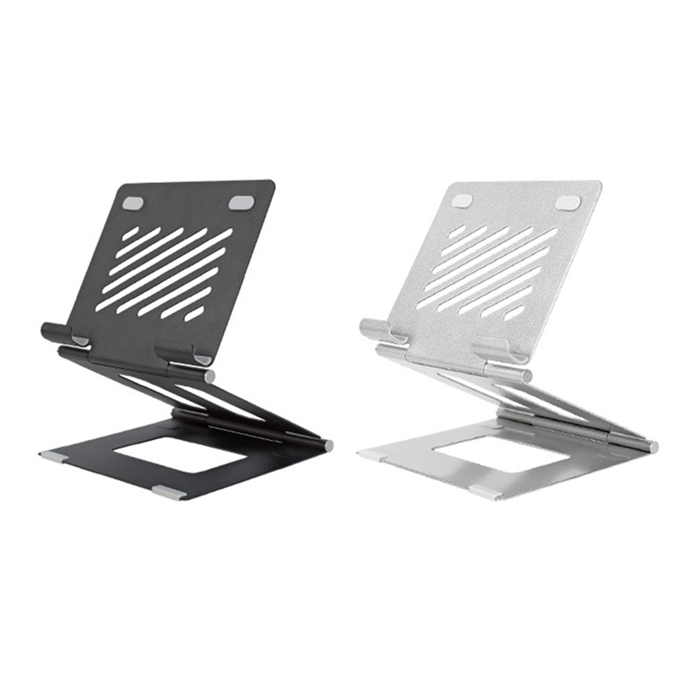 A37 Laptop Stand Metal Ergonomic Foldable Computer Stand Riser Holder Notebook Stand - Silver-8