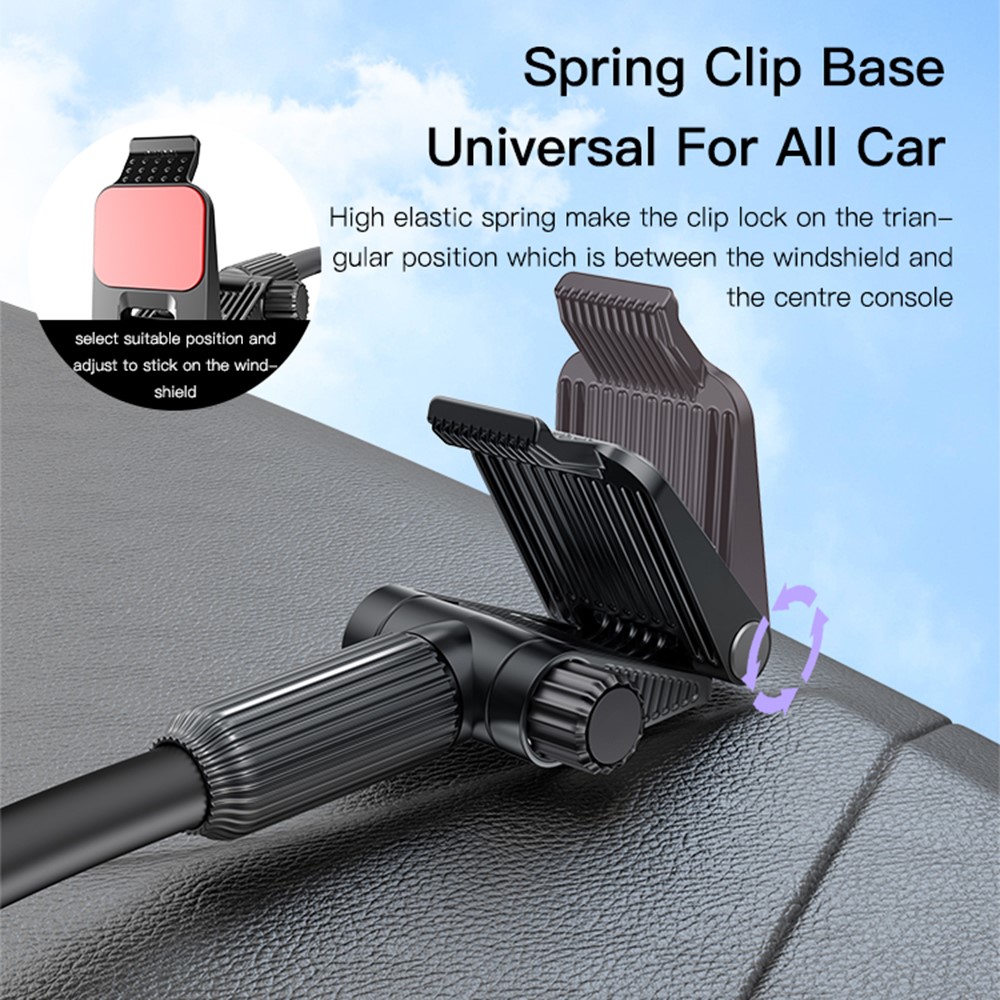 YESIDO C137 Windshield Car Phone Mount Long Arm Cell Phone Holder Clamp Base-3