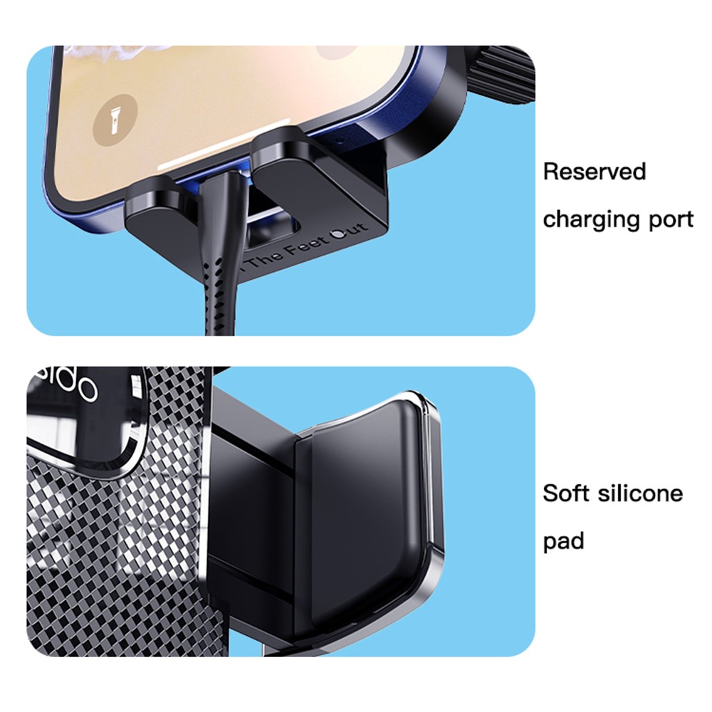 YESIDO C137 Windshield Car Phone Mount Long Arm Cell Phone Holder Clamp Base-9