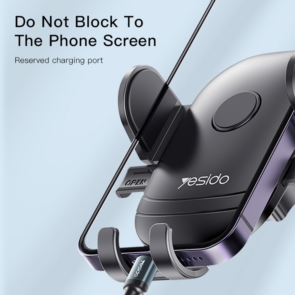 YESIDO C138 Angle-adjustable Car Phone Holder Mount for Dashboard Windshield Air Vent Long Arm Strong Suction Phone Holder-9