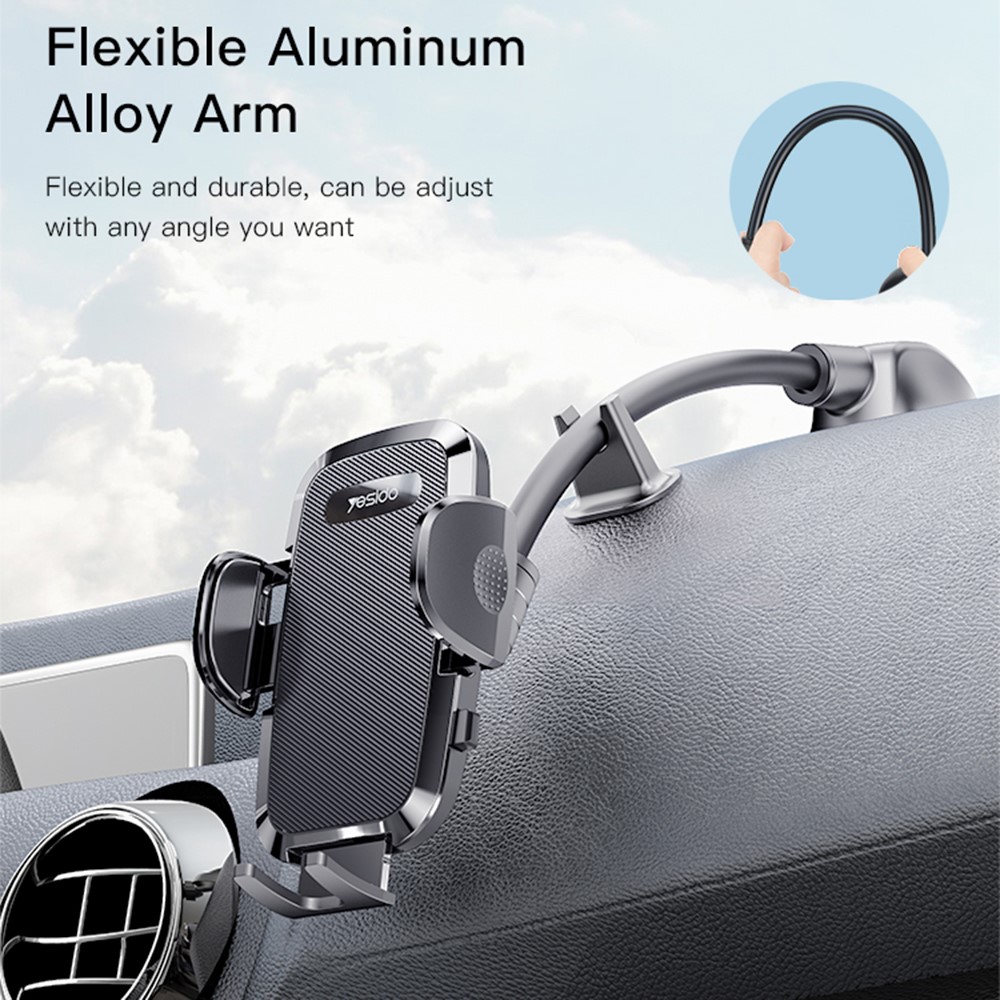 YESIDO C140 Universal Cell Phone Holder Windshield Dashboard Car Phone Mount Holder for iPhone/Samsung/OPPO/Huawei/Xiaomi-5