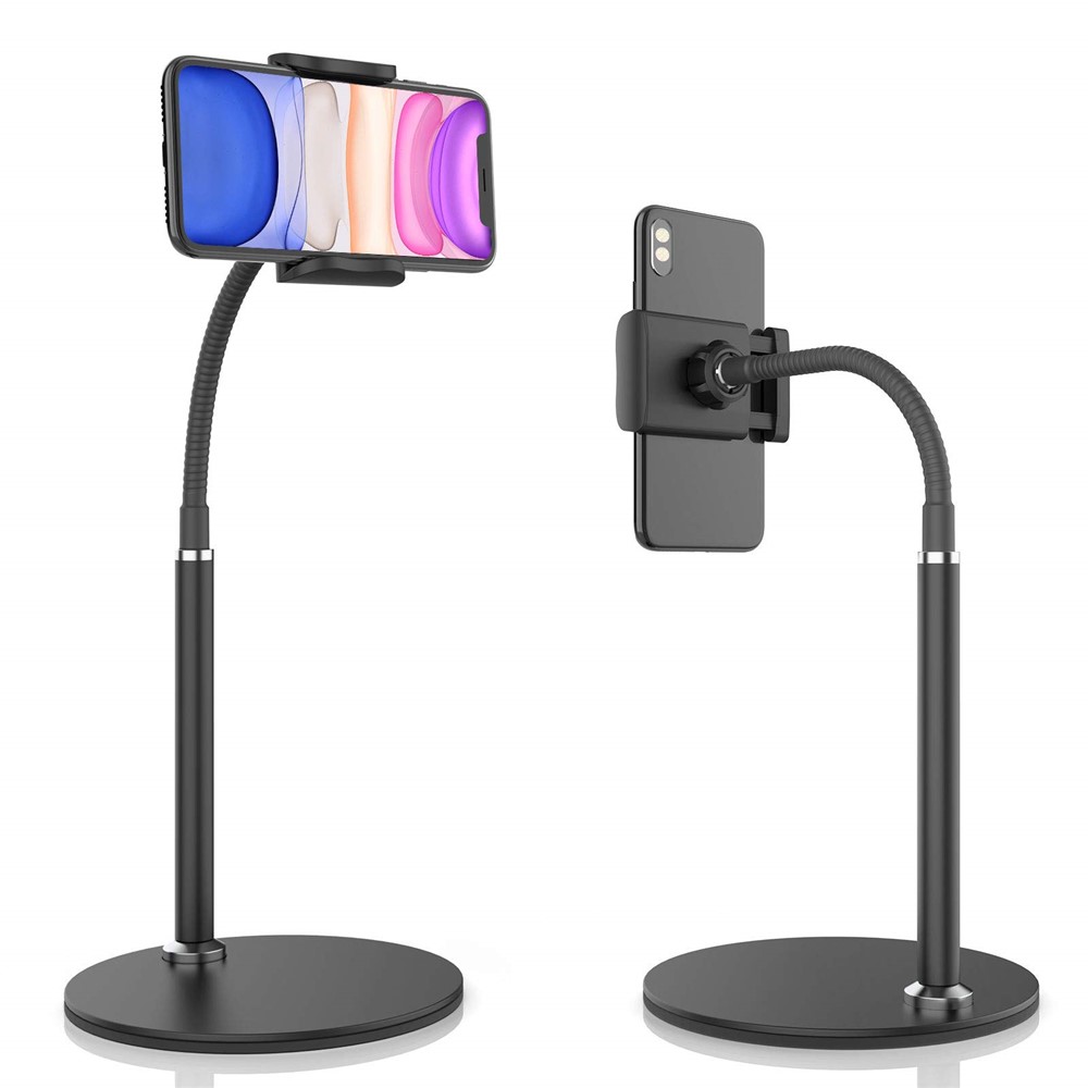 Flexible Gooseneck Phone Holder Stand 360 Degrees Rotating Desktop Phone Bracket - Black-1