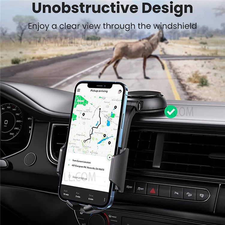 UGREEN Long Arm Suction Cup Base Mobile Phone Holder Bracket for Car Dashboard Windshield-3