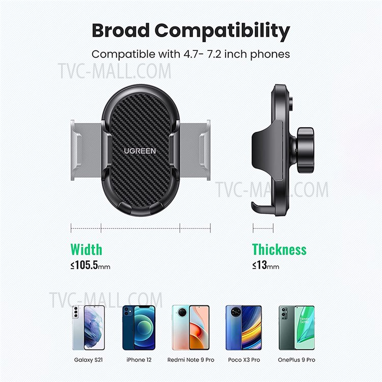 UGREEN Long Arm Suction Cup Base Mobile Phone Holder Bracket for Car Dashboard Windshield-8