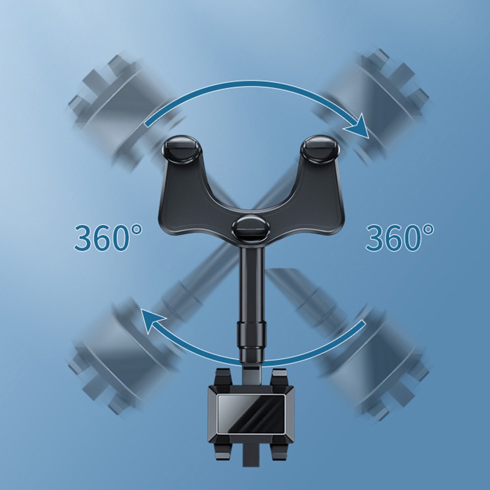 ZJ099 Car Rearview Mirror Mount Phone Holder Rotatable Adjustable Length Cell Phone Bracket-2