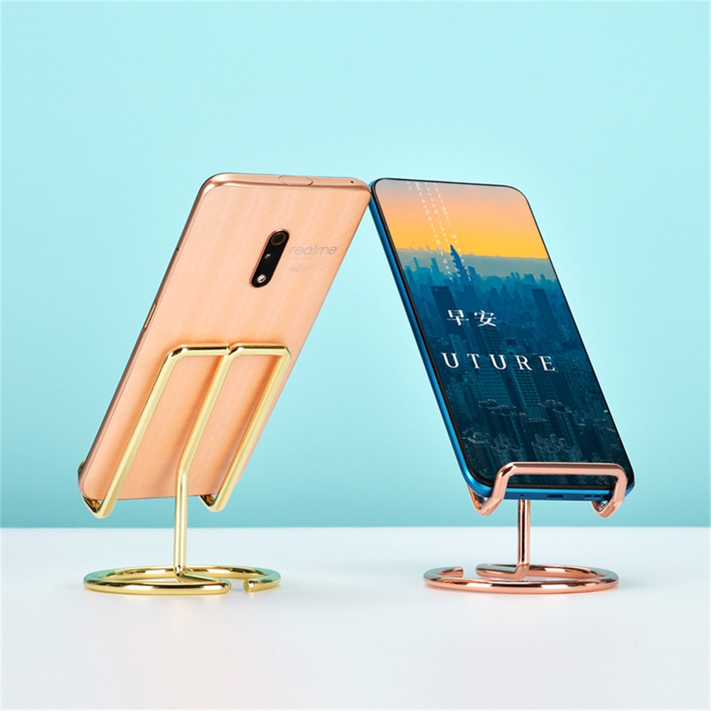 Iron Cell Phone Stand Holder Universal Portable Tablets Holder Home Decoration for All Mobile Phones - Gold-3