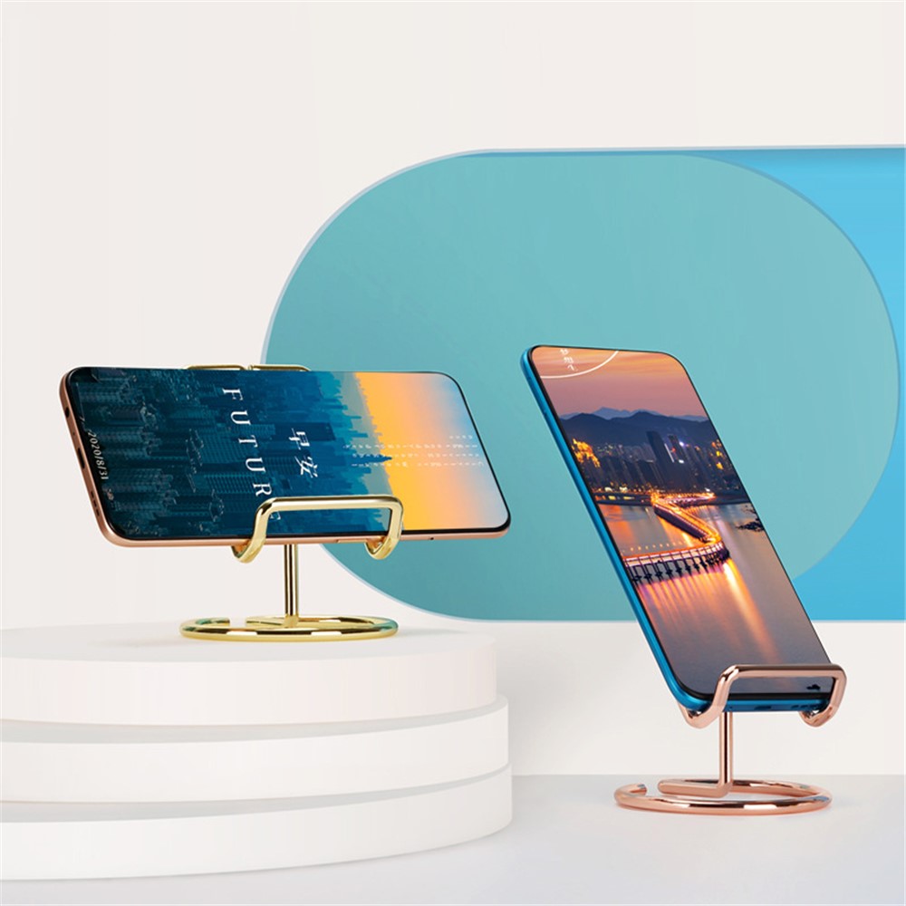 Iron Cell Phone Stand Holder Universal Portable Tablets Holder Home Decoration for All Mobile Phones - Gold-4