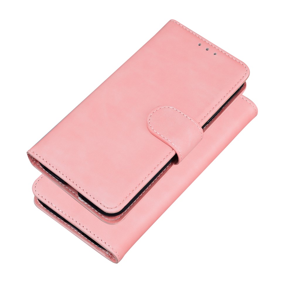 For ZTE Blade A72/V40 Vita Cell Phone Cover PU Leather Wallet Flip Supporting Stand Anti-scratch Phone Case - Pink-8