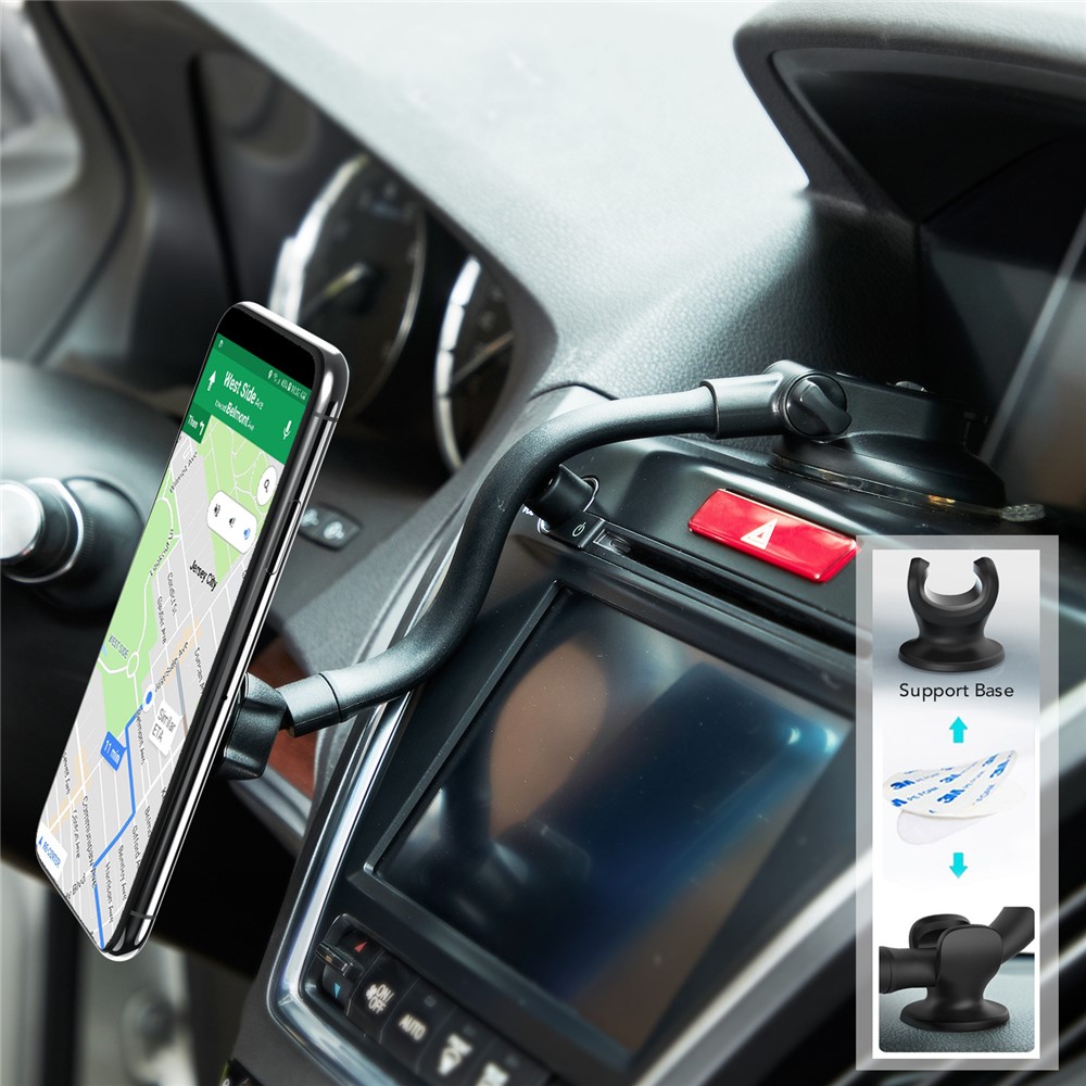 M08-S1 Car Magnetic Absorption Phone Holder Flexible Gooseneck Long Arm Suction Cup Mount-4