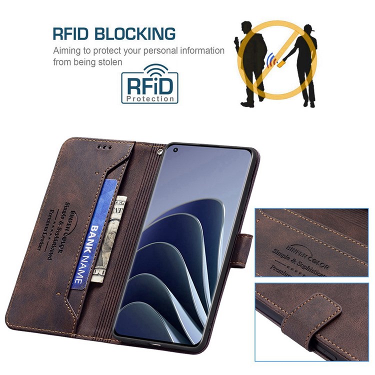 BINFEN COLOR BF Leather Series-6 for ZTE Blade A31 Wallet Case 09 RFID Blocking Magnetic PU Leather Protect Folio Stand Cover - Brown-3