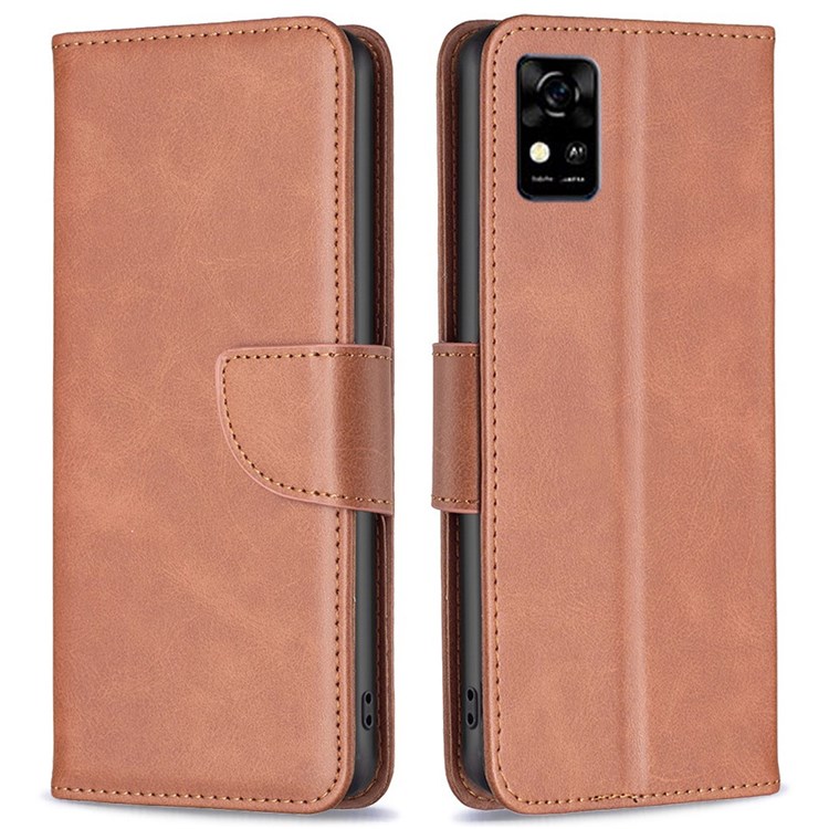 BF Leather Series-4 for ZTE Blade A31 PU Leather Flip Wallet Phone Case Stand Book Folding Folio Cover with Wrist Strap - Brown-1