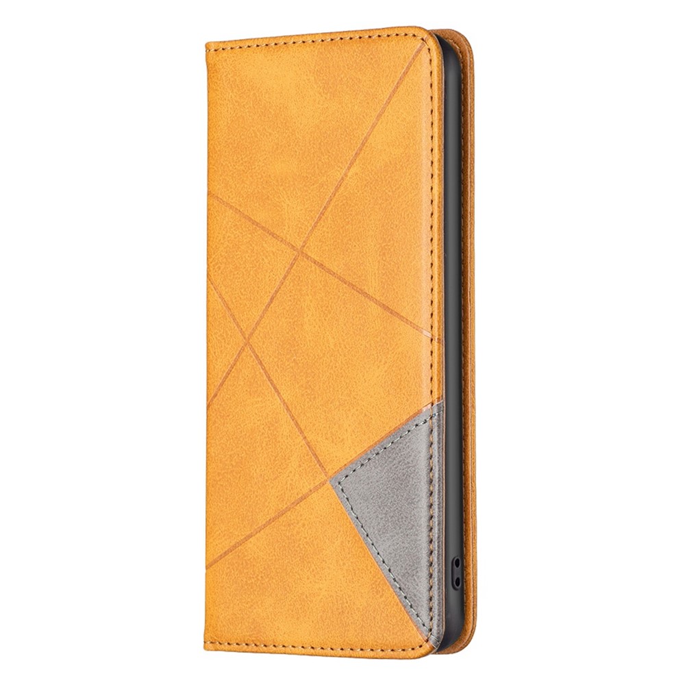 BF Imprinting Pattern Series-1 for ZTE Blade A31 Adjustable Stand PU Leather Case Rhombus Pattern Imprinted Magnetic Auto Closing Card Slot Shell - Brown-7