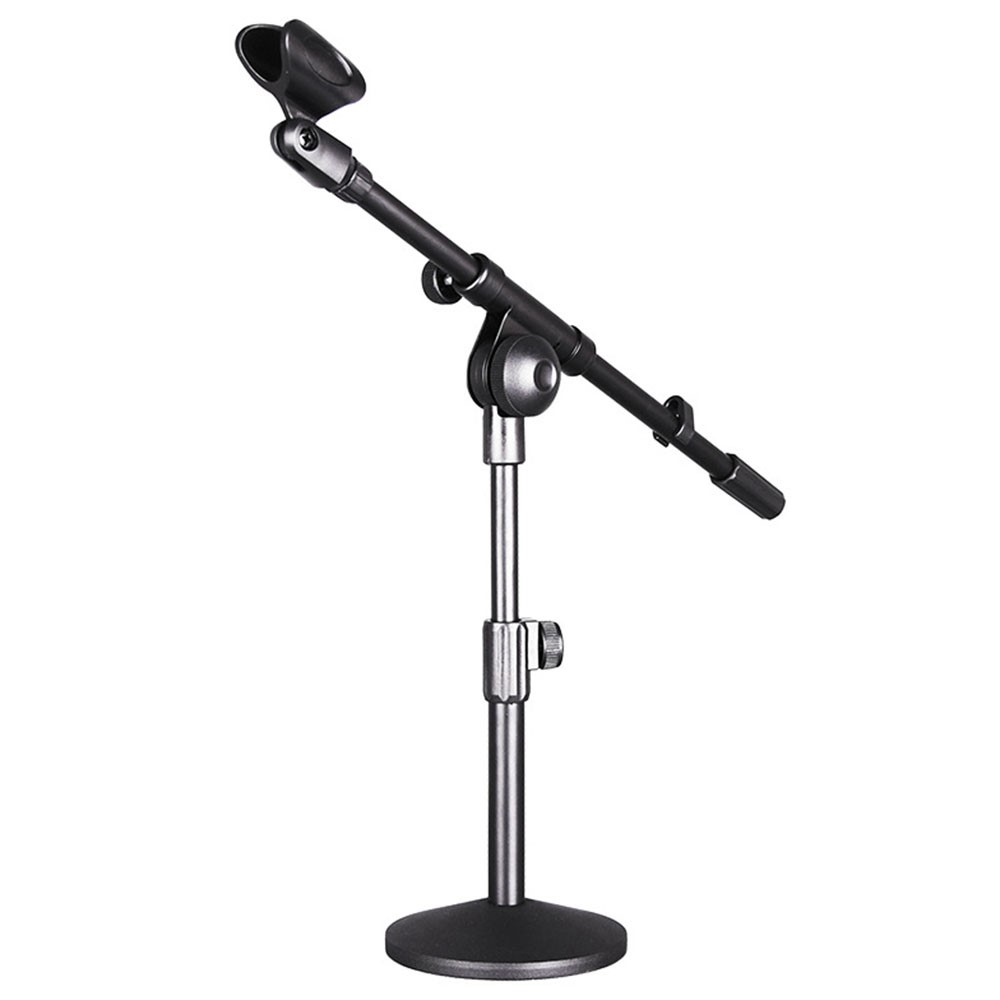 PABIDU HY-211 Desktop Microphone Stand Adjustable Table Mic Holder Bracket with Round Base-7