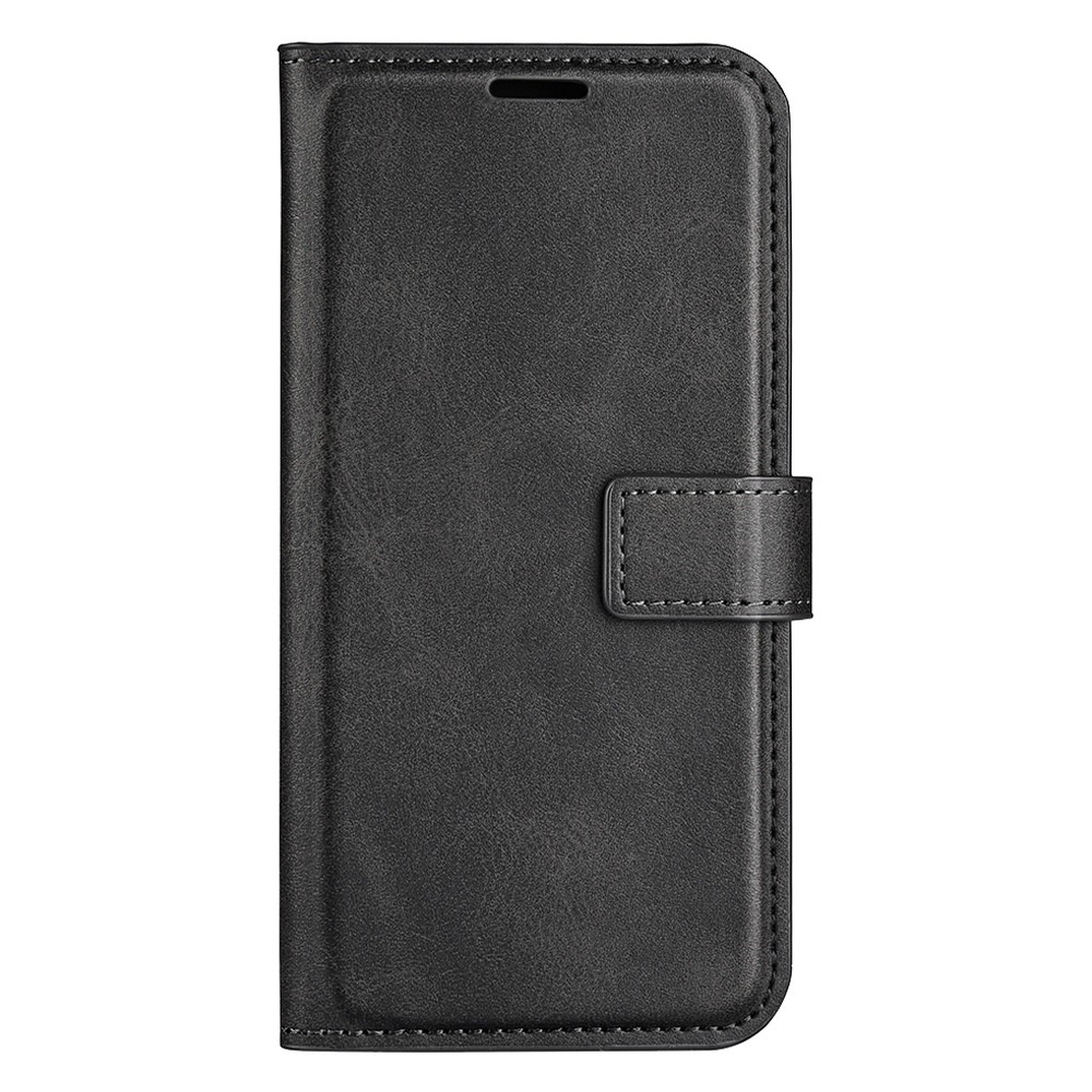 For ZTE Avid 589 Anti-slip Textured PU Leather Cover Stand Feature Magnetic Closure Shockproof Flip Wallet Case - Black-8