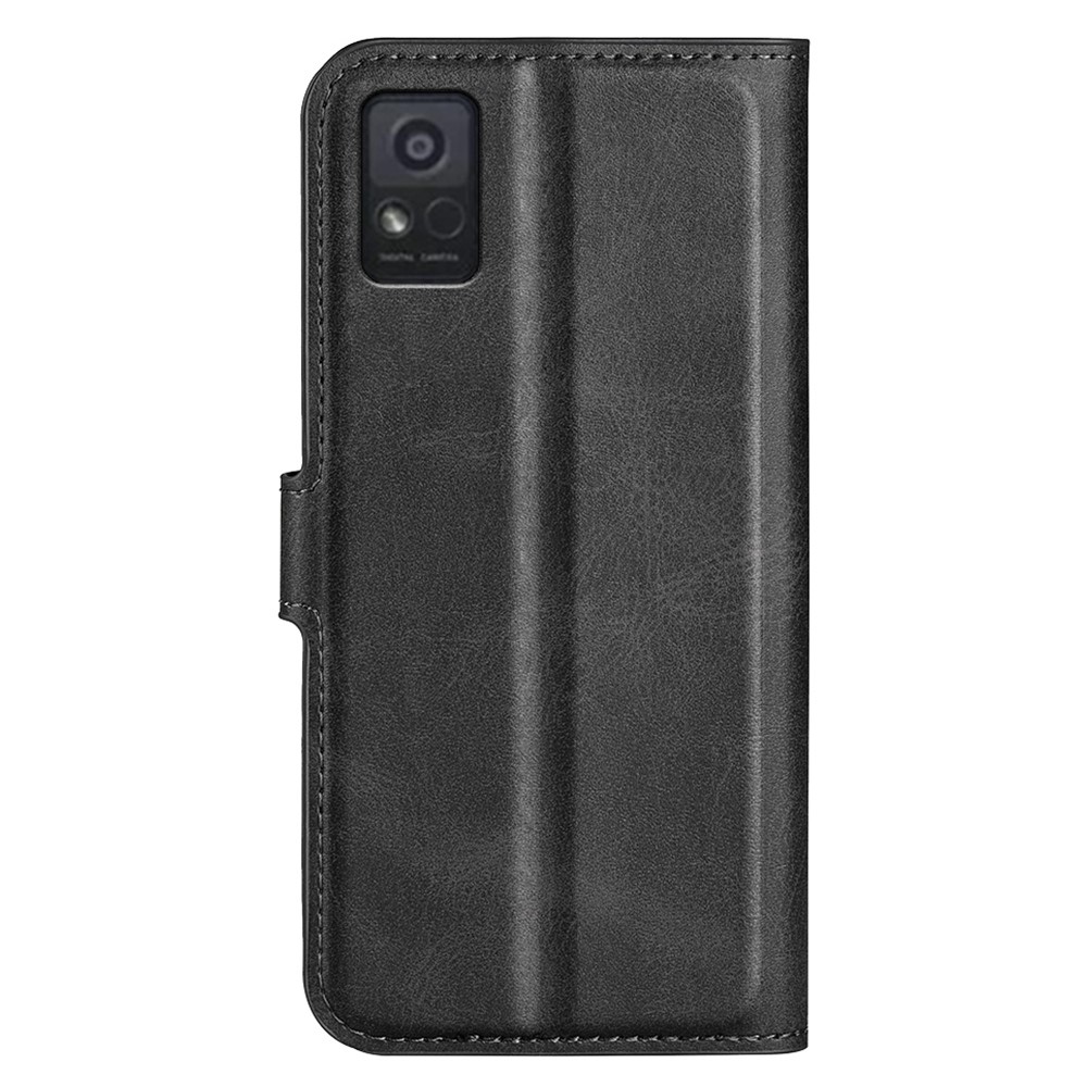 For ZTE Avid 589 Anti-slip Textured PU Leather Cover Stand Feature Magnetic Closure Shockproof Flip Wallet Case - Black-9