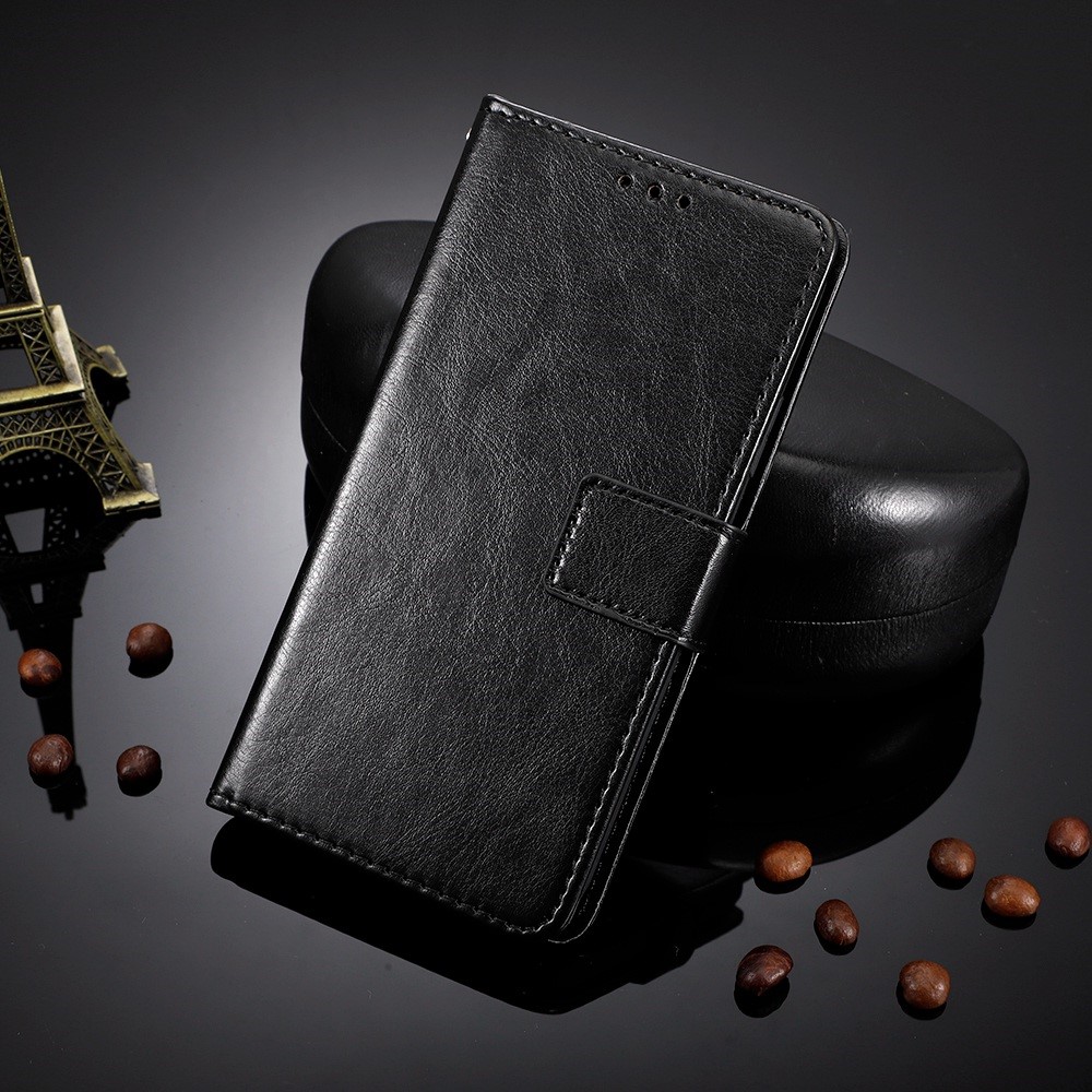 Crazy Horse Texture Phone Case for ZTE Axon 40 Ultra 5G, Stand Wallet PU Leather + TPU Protective Cover - Black-4
