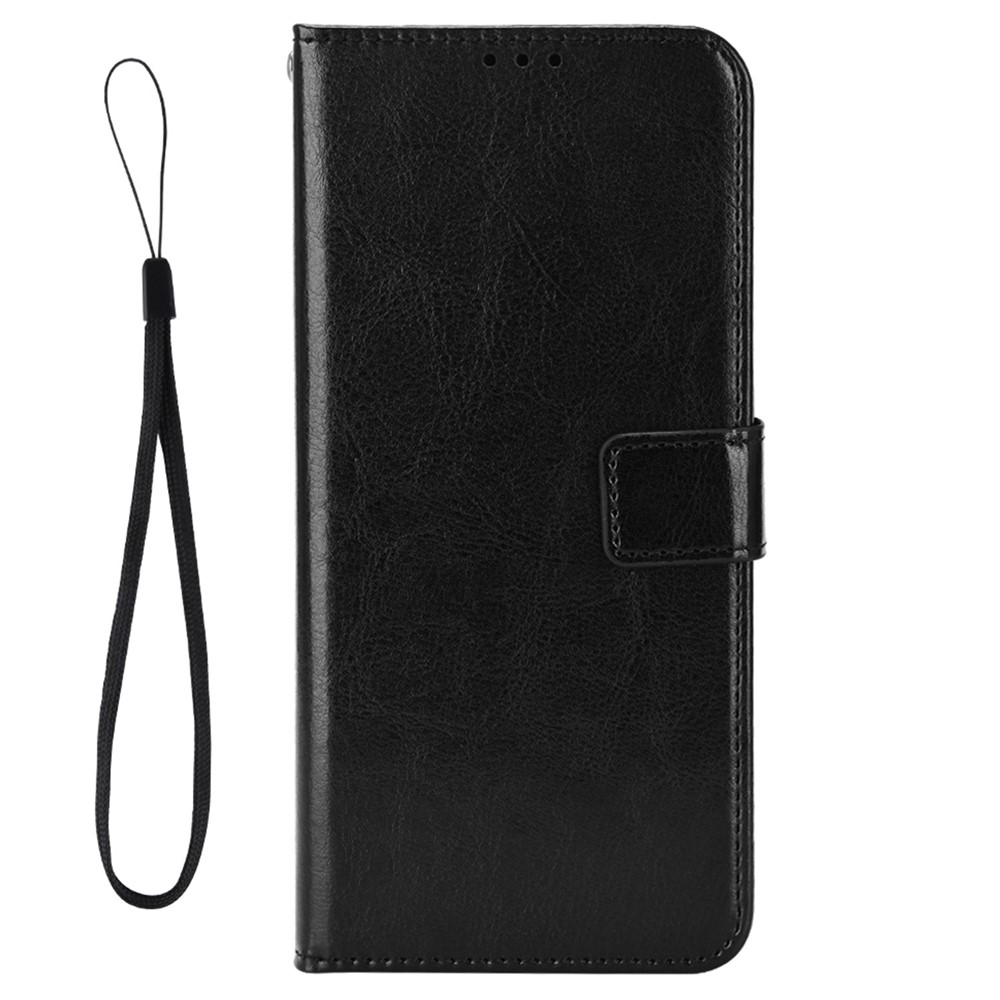 Crazy Horse Texture Phone Case for ZTE Axon 40 Ultra 5G, Stand Wallet PU Leather + TPU Protective Cover - Black-5