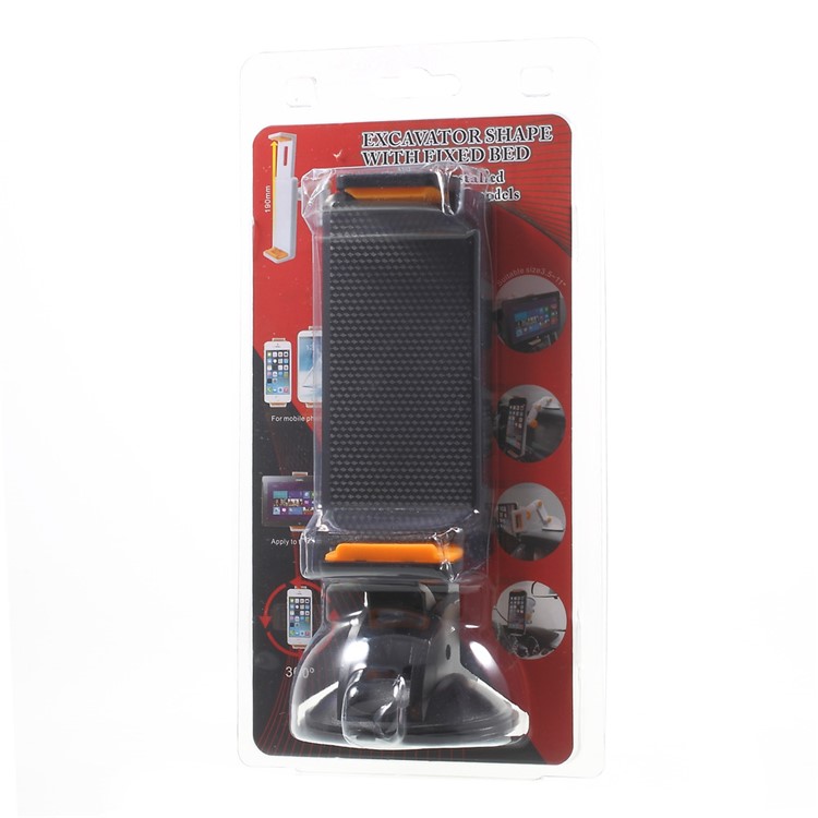 Silicone Suction Cup Flexible Joints Car Mount Holder for iPhone iPad - Black-12