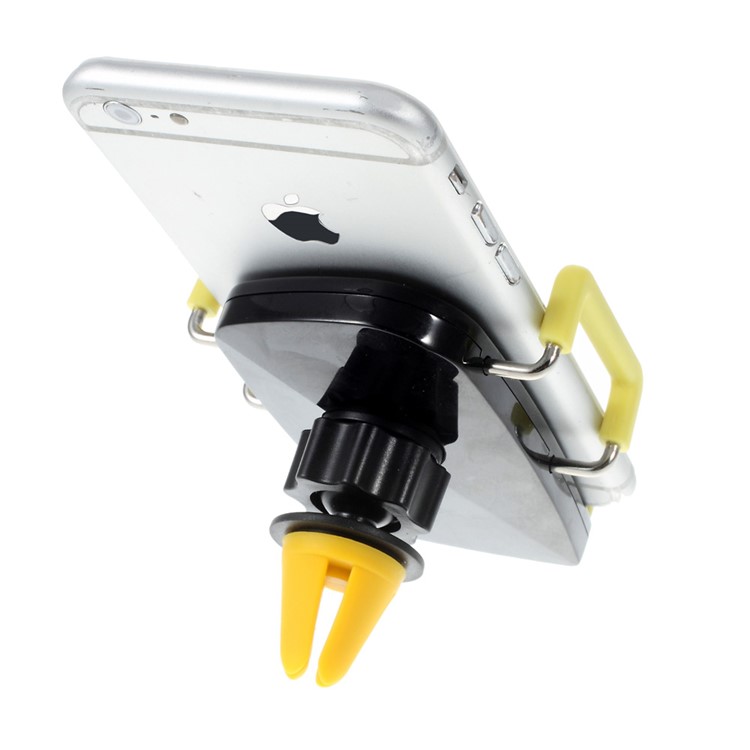 2-in-1 Air Vent + Windshield Car Mount Holder for iPhone 6s/6, Width: 50-90mm - Yellow-4