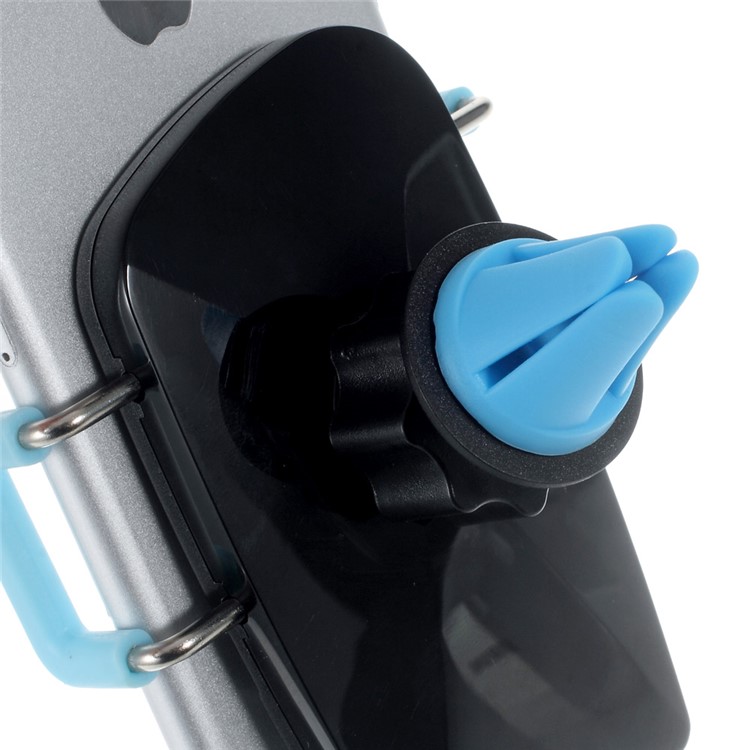 2-in-1 Air Vent + Windshield Car Mount Stand for iPhone 6s/6, Width: 50-90mm - Blue-5
