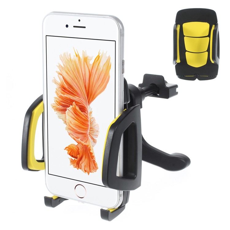 Universal Rotary Car Air Vent Mount Holder for iPhone 6s Plus/6s, Width: 40-95mm (YQ-A0027) - Yellow-1