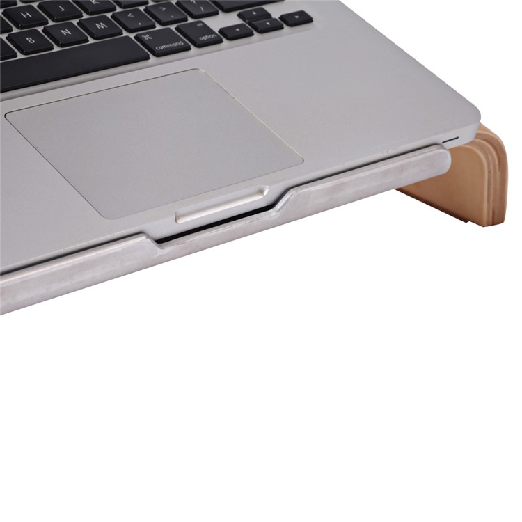 SAMDI Wooden Tilt Stand Desktop Holder for MacBook Laptop - Khaki-7