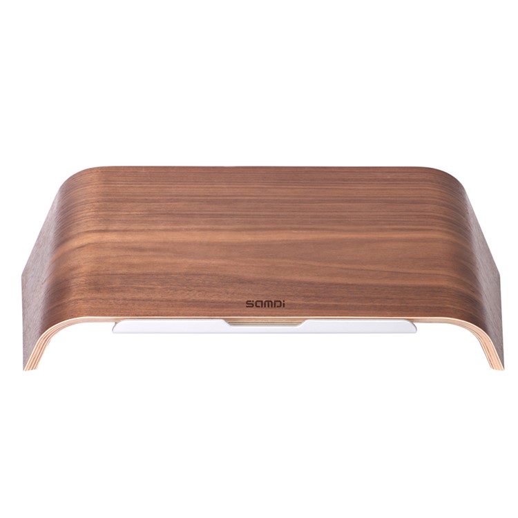 SAMDI Wooden Tilt Stand Desktop Bracket for MacBook Laptop - Brown-4