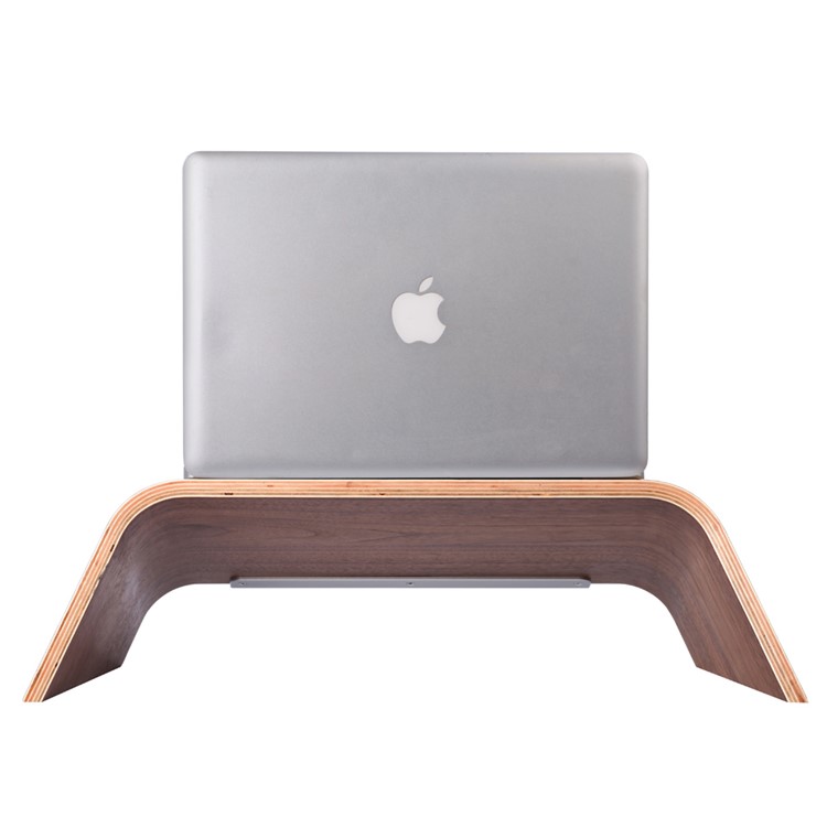 SAMDI Wooden Tilt Stand Desktop Bracket for MacBook Laptop - Brown-5