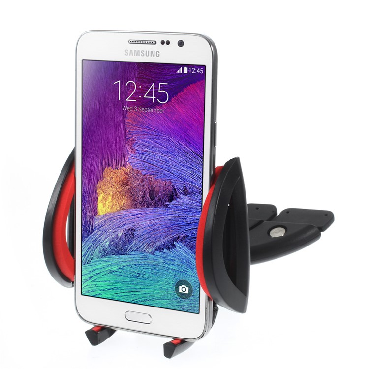 K5 Universal DVD/CD Slot Car Mount Cradle for iPhone 6s / 6s Plus etc, Width: 45-98mm - Red-1