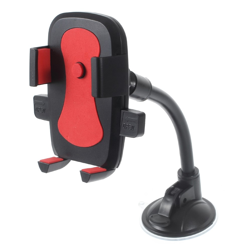 Rotary Goose Neck Car Dashboard Mount for Samsung Note5, Width: 58-81mm - Red-1