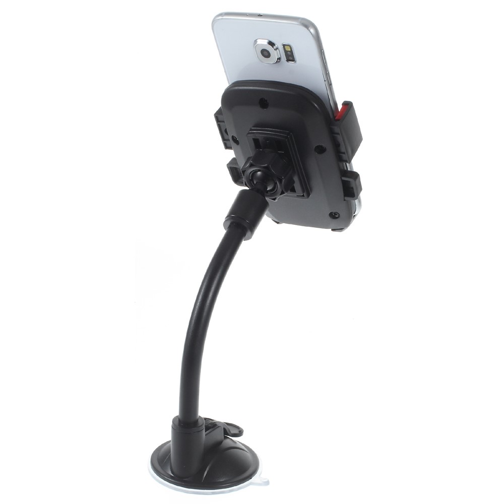 Rotary Goose Neck Car Dashboard Mount for Samsung Note5, Width: 58-81mm - Red-3