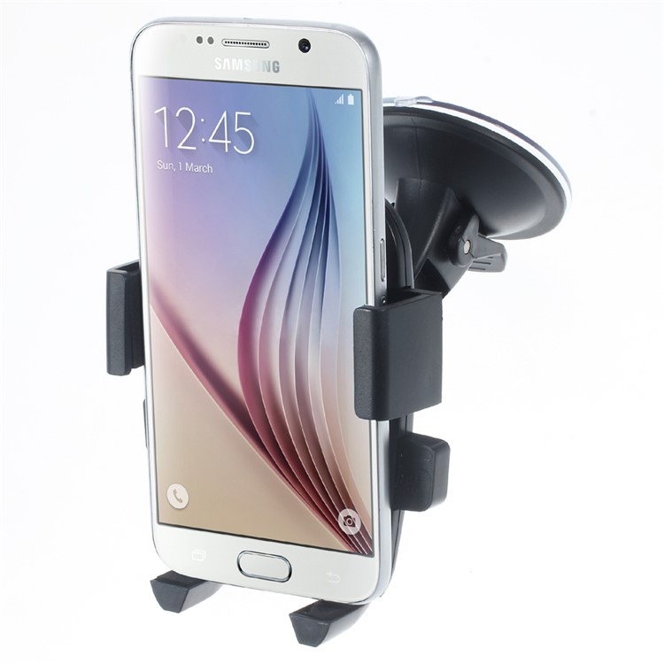 360 Degree Rotary Car Suction Cup Mount for Samsung Note5, Width: 58-81mm - Black-2