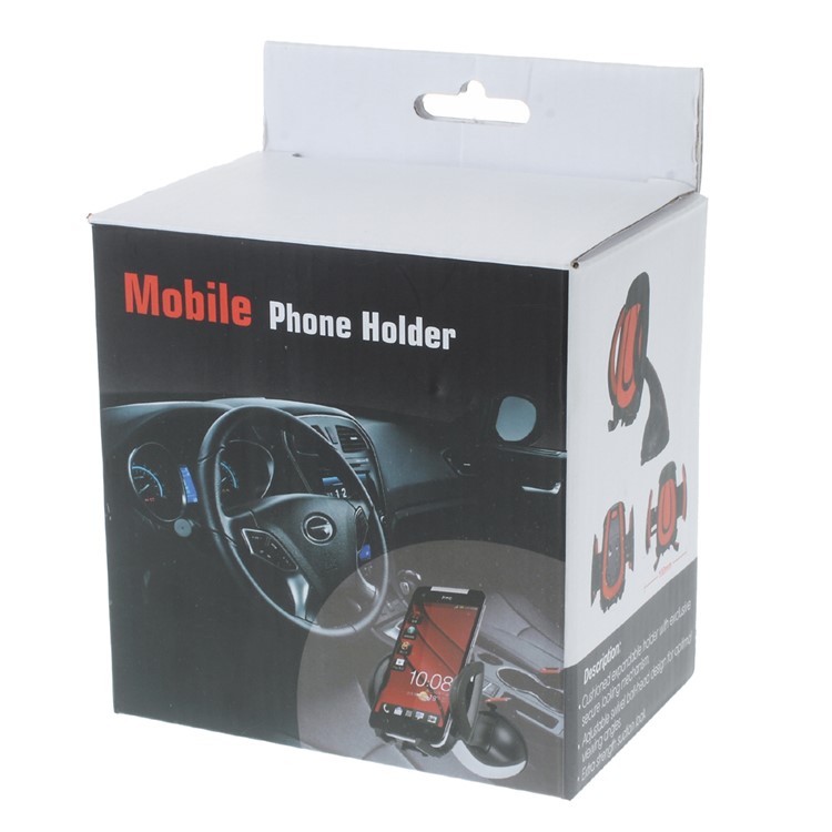 Rotary Car Suction Cup Mount Holder for Samsung Note5, Width: 58-81mm - Red-8