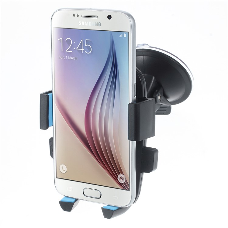 360 Degree Rotary Car Suction Cup Mount for Samsung Note5, Width: 58-81mm - Blue-2