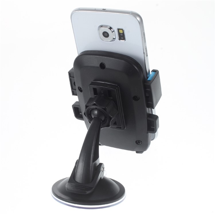 360 Degree Rotary Car Suction Cup Mount for Samsung Note5, Width: 58-81mm - Blue-3