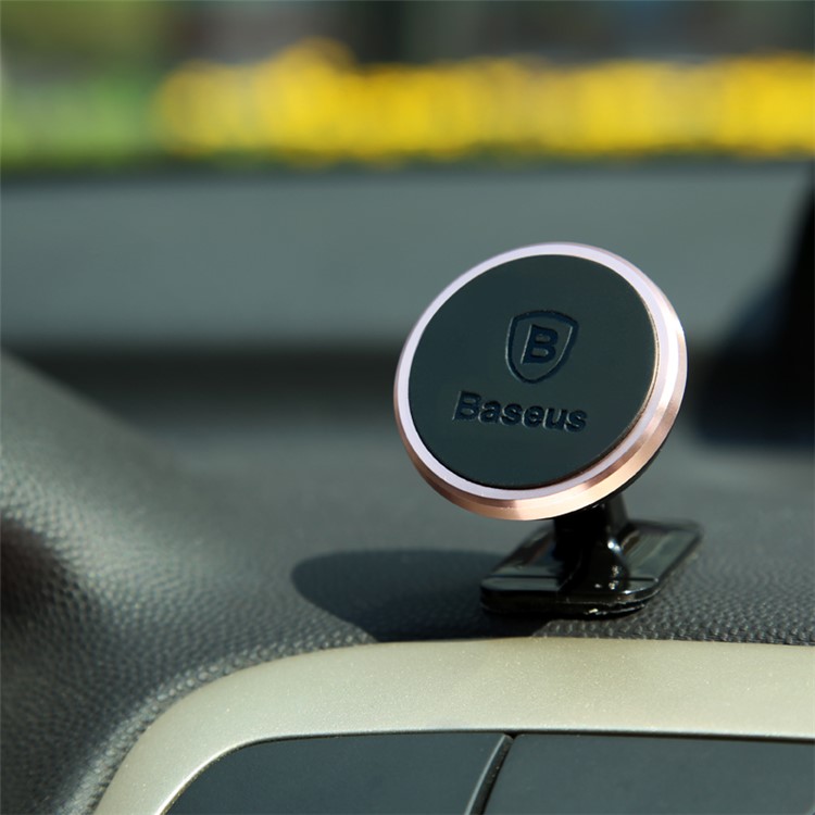 BASEUS 360-degree Rotating Magnetic Car Mount Phone Holder Universal Dashboard Phone Stand for iPhone Samsung Huawei (Paste Type) - Rose Gold-12