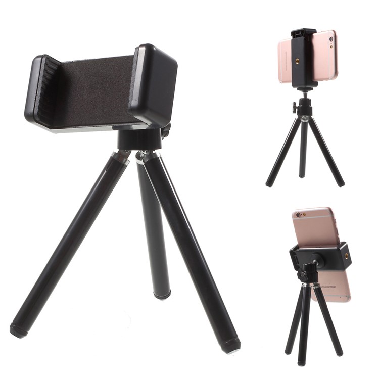 2 modos de montagem Suporte de tripé com grampo de telefone para iPhone 6s Plus / Samsung Galaxy S7 G930 - negro-1