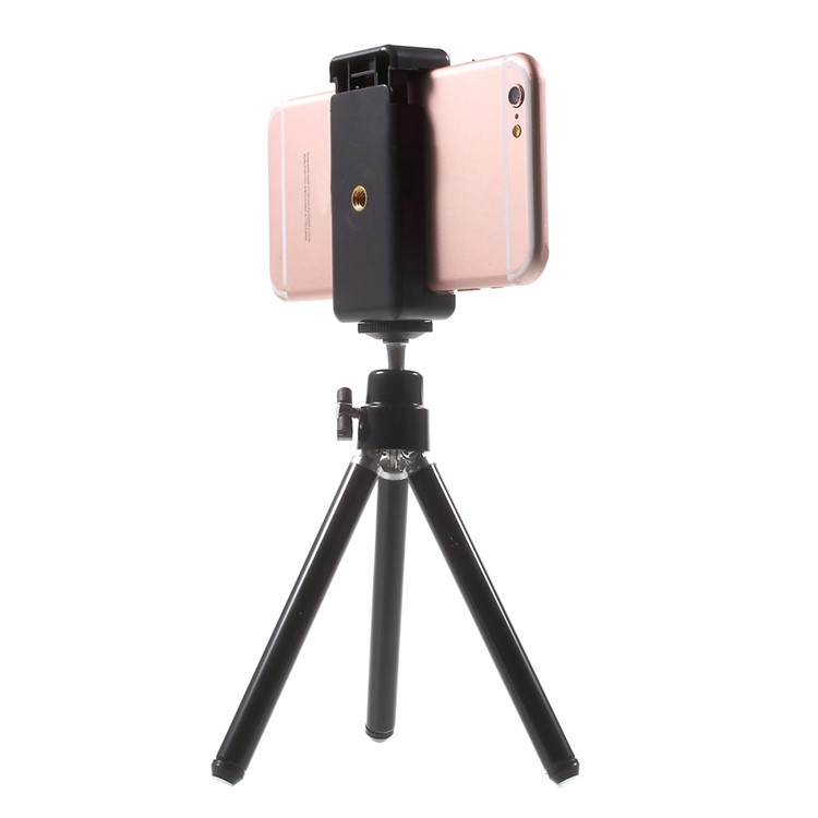 2 modos de montagem Suporte de tripé com grampo de telefone para iPhone 6s Plus / Samsung Galaxy S7 G930 - negro-2