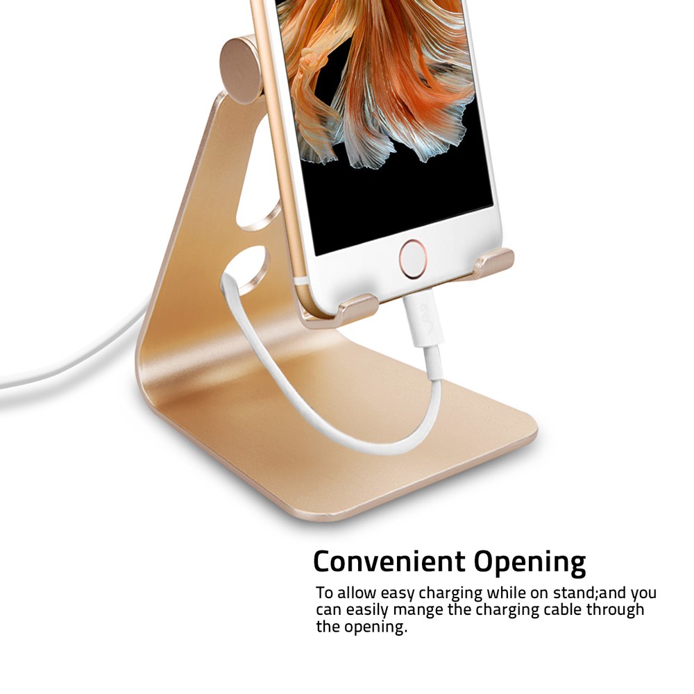 Rotary Metal Desktop Mount Holder for iPhone 6s/iPad Pro 9.7/Samsung S7 Etc - Gold Color-4