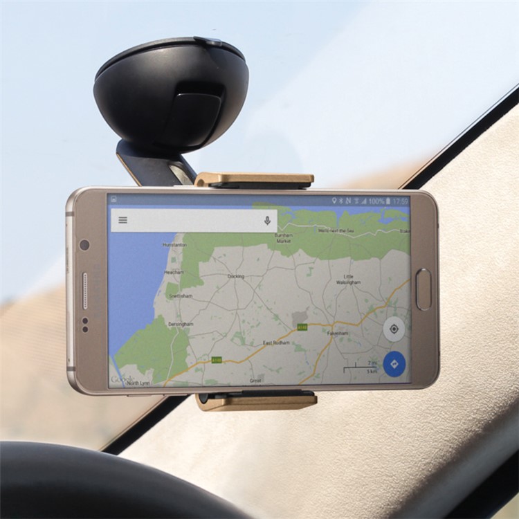 MOMAX Elite Universal Car Windshield Mount Holder for iPhone 6s, Width: 57-85mm - Gold Color-6